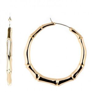 Gucci 18K Yellow Gold Bamboo Hoop Earrings